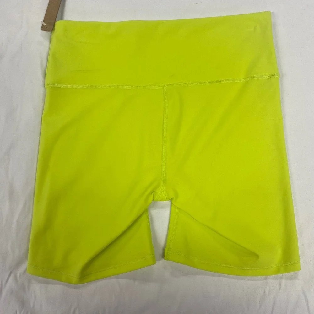 SKIMS Fits Everybody High Waist Shorts Size M Daffodil Neon Yellow Biker - Picture 5 of 8